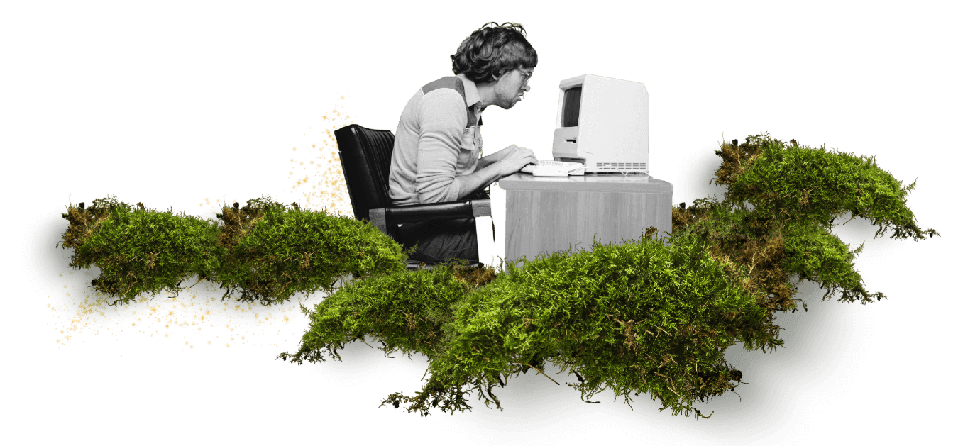 Person working at a desk, focused on building something real