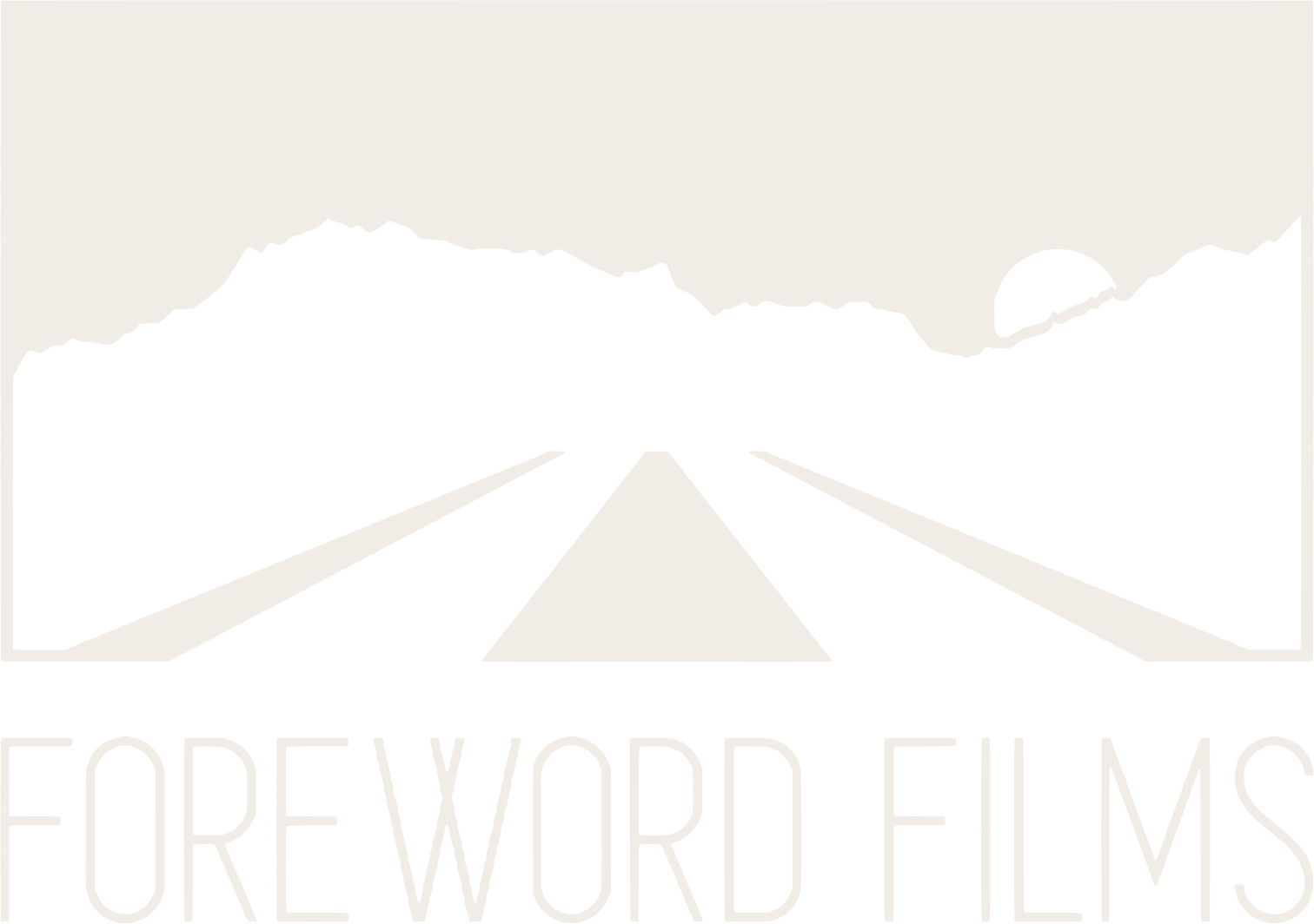 The original Foreword Films logo: a road running toward a mountain ridge and setting sun inside a rectangle, with 'Foreword Films' in thin capitals