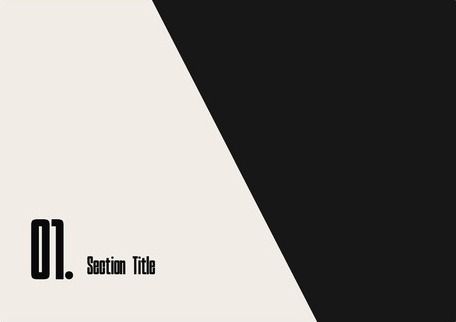 Template deck: a cream section-divider slide cut by a diagonal